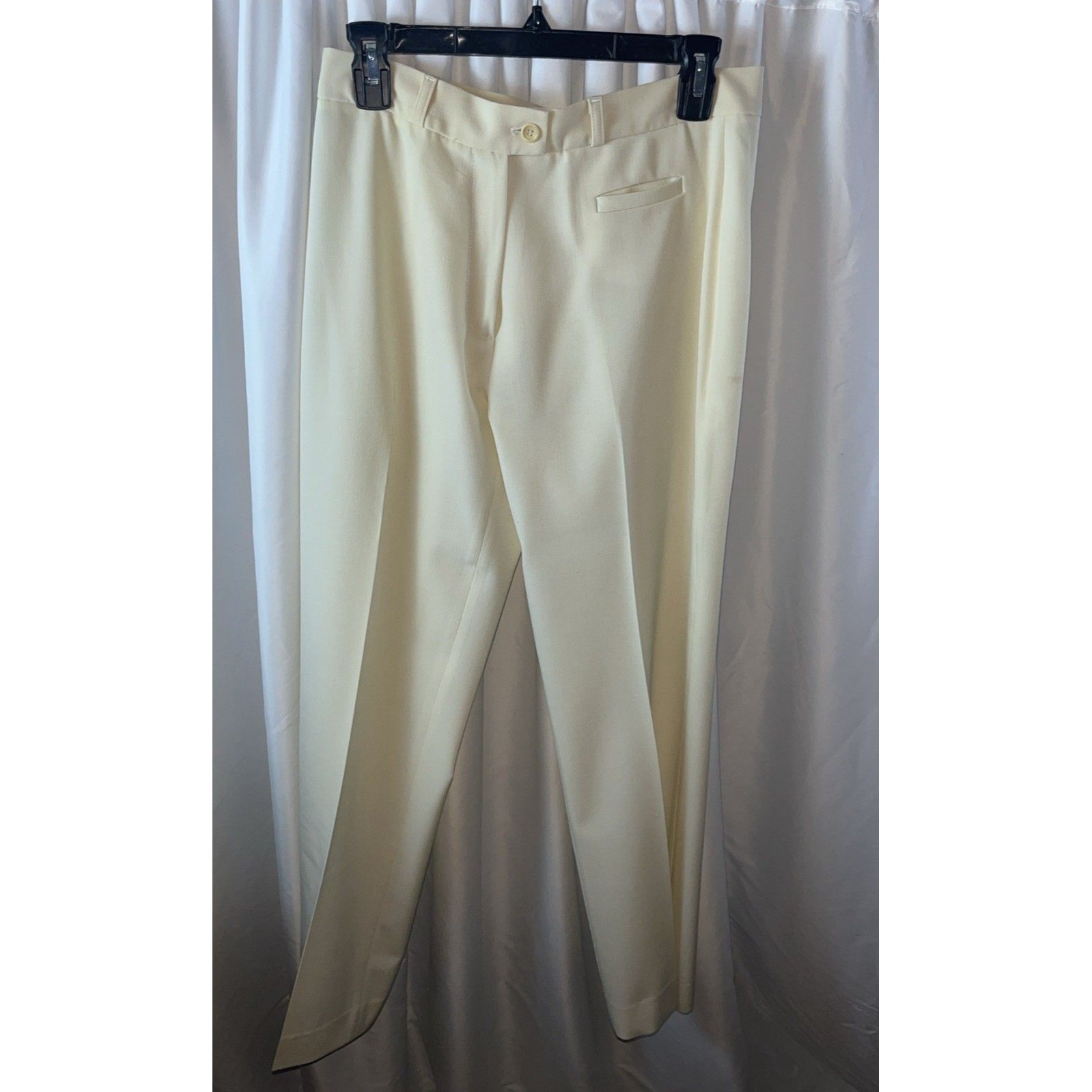 Blumarie Women’s Cream Dress Pants Size 46 Straight Leg Sleek Luxury Elegant